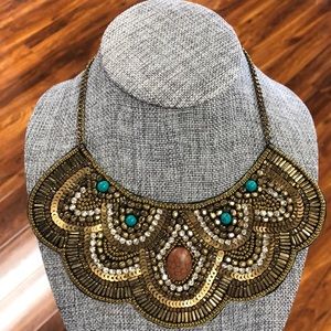 Gorgeous Beaded and Stone Bib necklace.